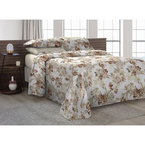 Cobre Leito Piquet Viúva 2,03M X1,20M X30 3Peças Floral