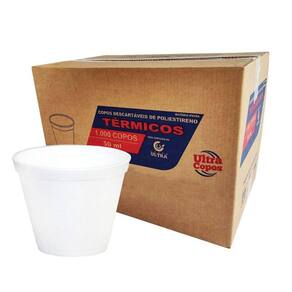 Copo De Isopor Descartável Térmico 120Ml Branco  1Cx  C/1000