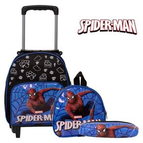 Mochila Masculina Escolar Homem Aranha Pequena De Rodinhas