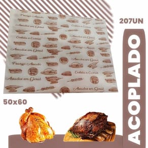 Papel Acoplado Assados Embalar Frango Costela Para Delivery
