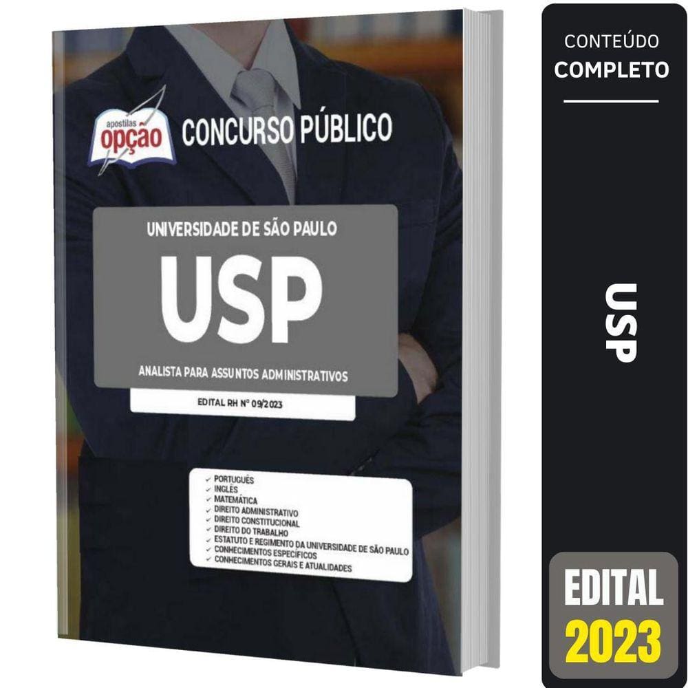 Apostila Usp 2023 - Analista Para Assuntos Administrativos