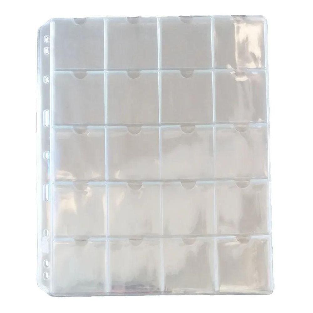Kit 10 Folhas Para 20 Moedas Bolsos Sem Abas 28X23Cm