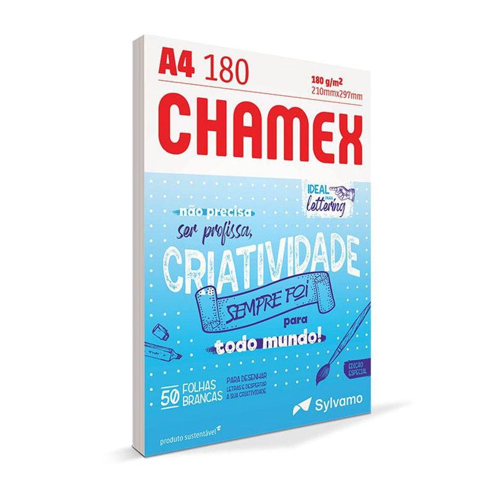 Papel sulfite Lettering A4 180g 210x297 com 50 folhas - Chamex