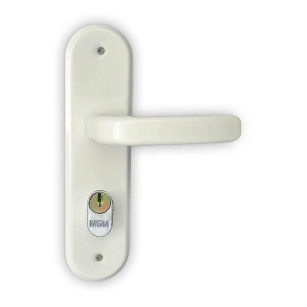 Fechadura Externa Espelho Aço Branca 40mm MGM Stilo