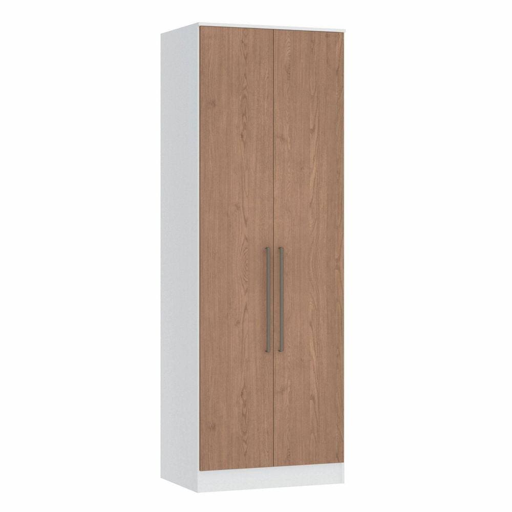 Guarda Roupa Modulado 2 Portas 2 Gavetas Requinte Móveis Castro Branco Line/Macadâmia