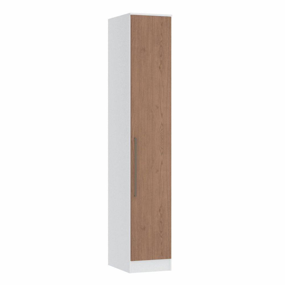 Guarda Roupa Modulado 1 Porta Requinte + Móveis Castro Branco Line/Macadâmia