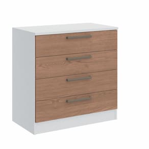 Cômoda Módulo Inferior4 Gavetas Requinte+ Móveis Castro Branco Line/Macadâmia