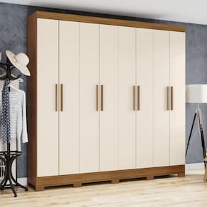 Guarda Roupas 8 Portas 4 Gavetas B51 Marrom/Off White