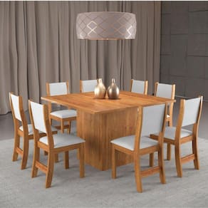Conjunto Sala de Jantar Mirage 8 Cadeiras Sol Viero