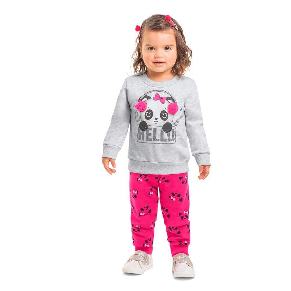 Conjunto Manga Longa Infantil Feminino Panda Kyly Ref: 207923 1/3