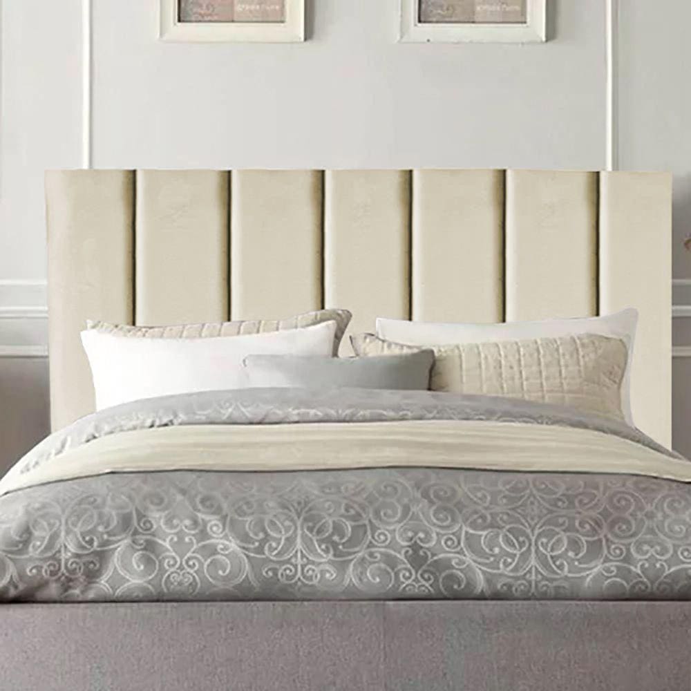 Cabeceira Estofada Cama Box Casal 1,40m Carla Suede Bege