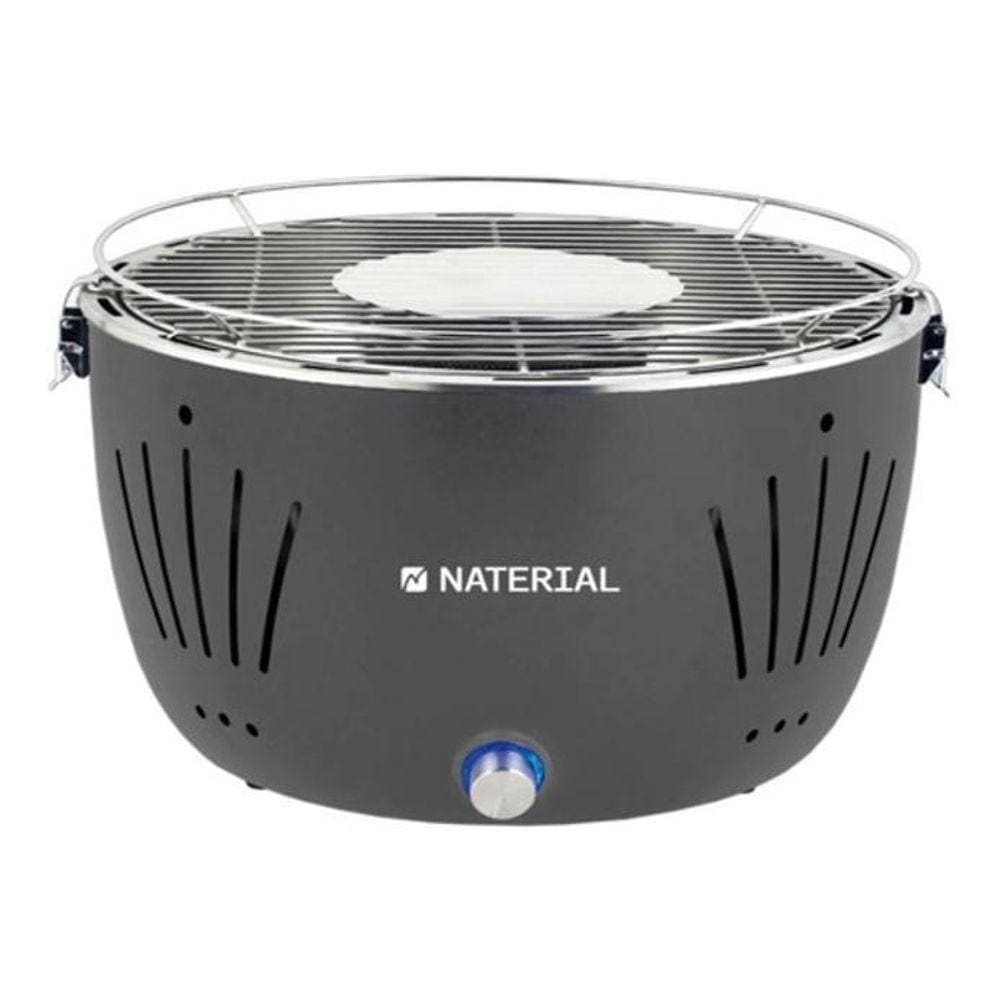 Table Grill Churrasqueira De Mesa Carvão Usb Pilha Cinza