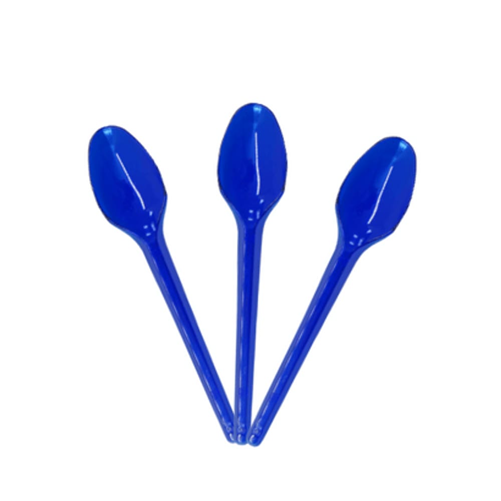 Colher Descartável para Sobremesa Azul Neon com 50 unidades Bello Festas
