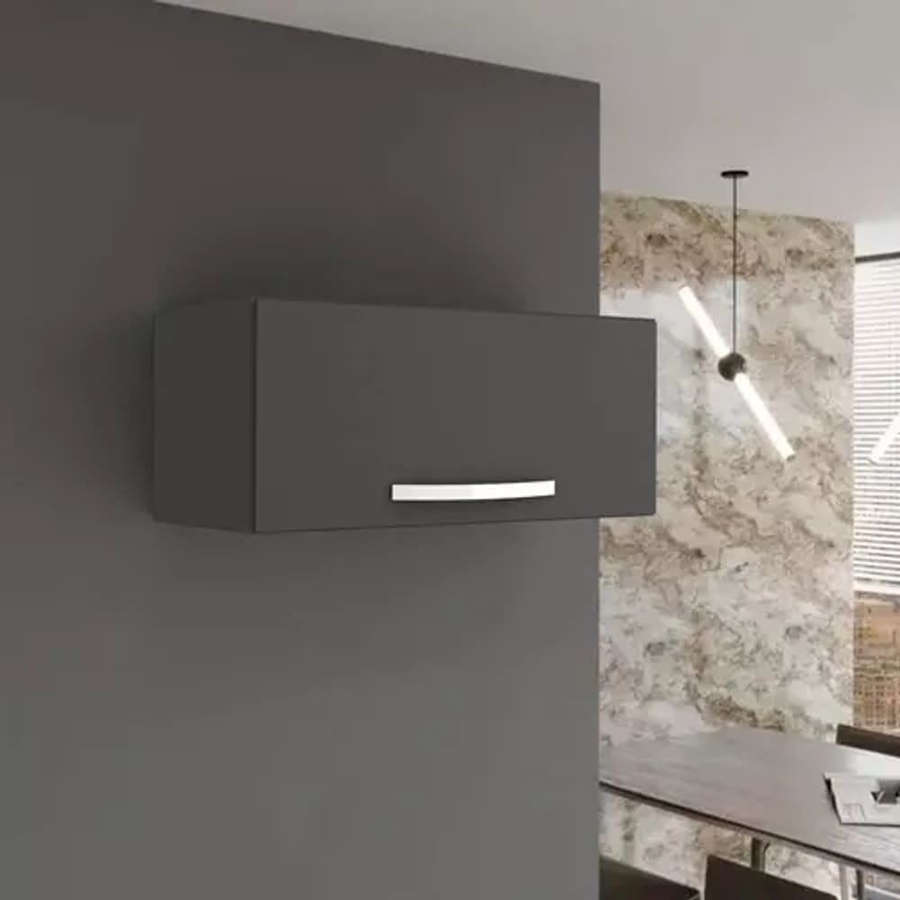 Armário Aereo de Cozinha 60cm 1 Porta Cor Cinza - AJL