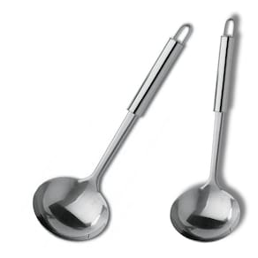 Kit 3 Conchas De Cozinha Feijão Utensilio Em Aço Inox 33Cm