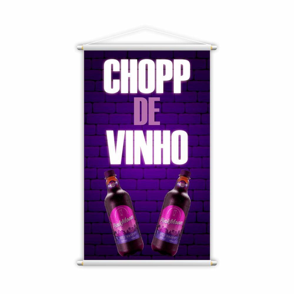 Banner Chopp de Vinho Garrafas Bebidas Lona Grande