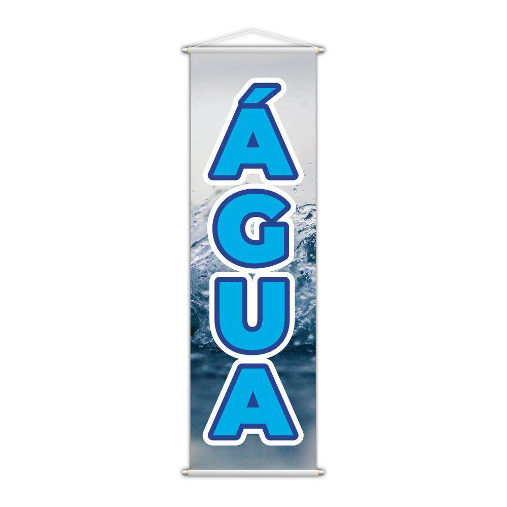 Banner Água Garrafa Bebida Venda Conveniência Lona 100x30cm