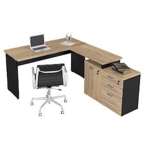 Mesa Escritório Web30 1,50 x 1,85 c/ Armário - Calvi / Preto