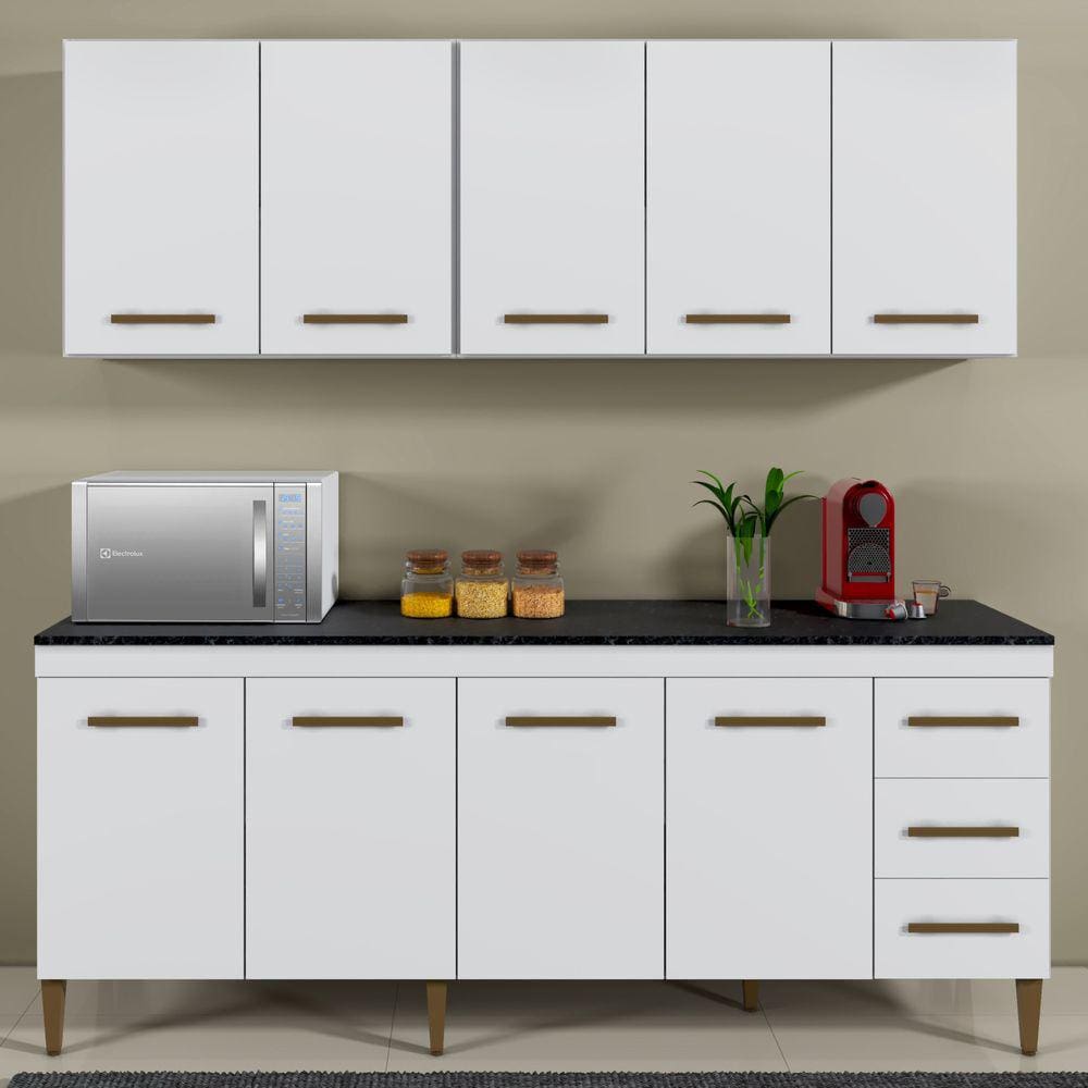 Cozinha Completa 9 Portas e 3 Gavetas Atenas Branco