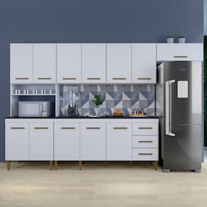 Cozinha Completa 12 Portas 3 Gavetas Atenas Branco