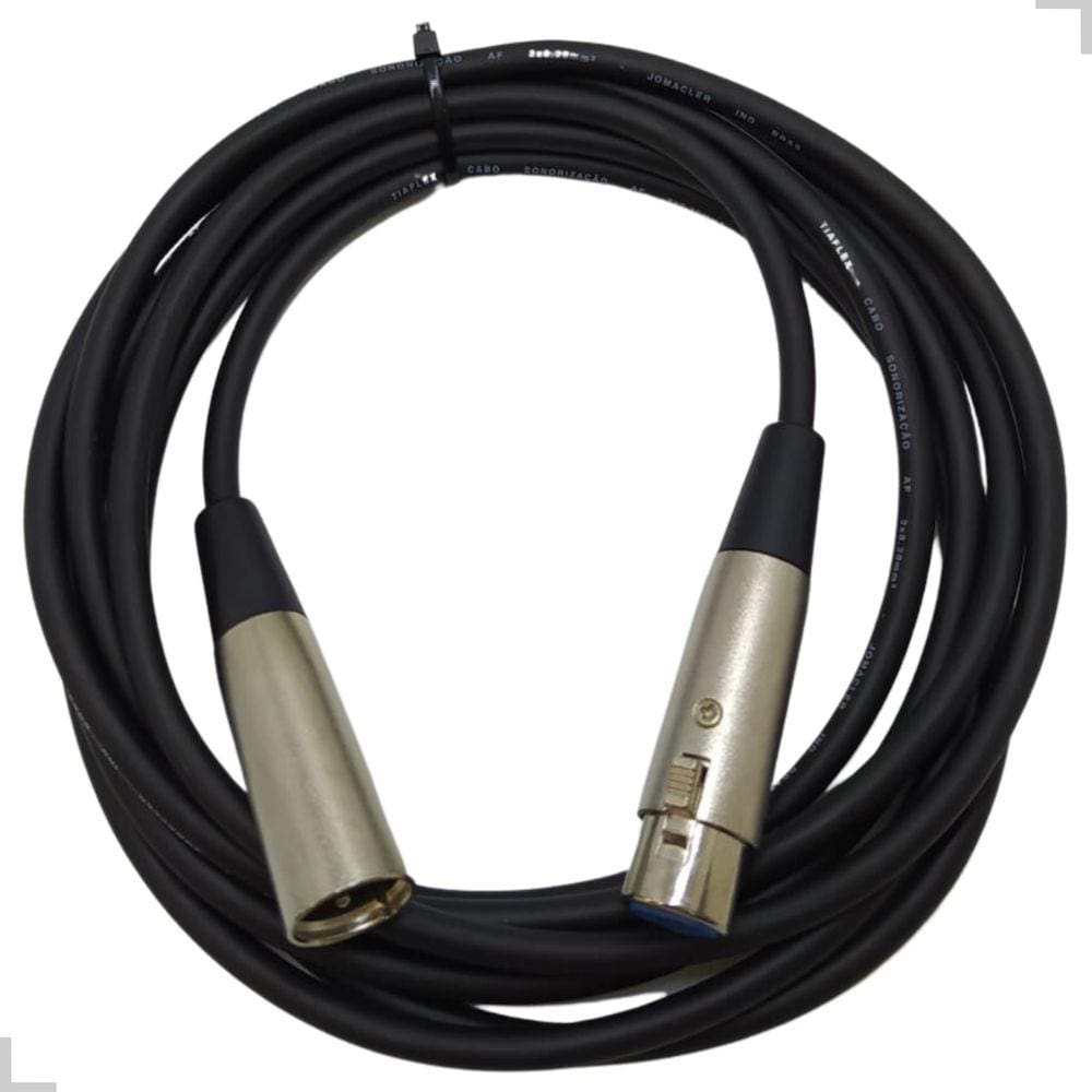 Cabo Microfone XLR/XLR Balanceado Preto MWB 7Mts