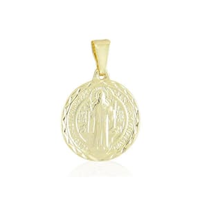 Pingente Sao Bento Banhado A Ouro 18K