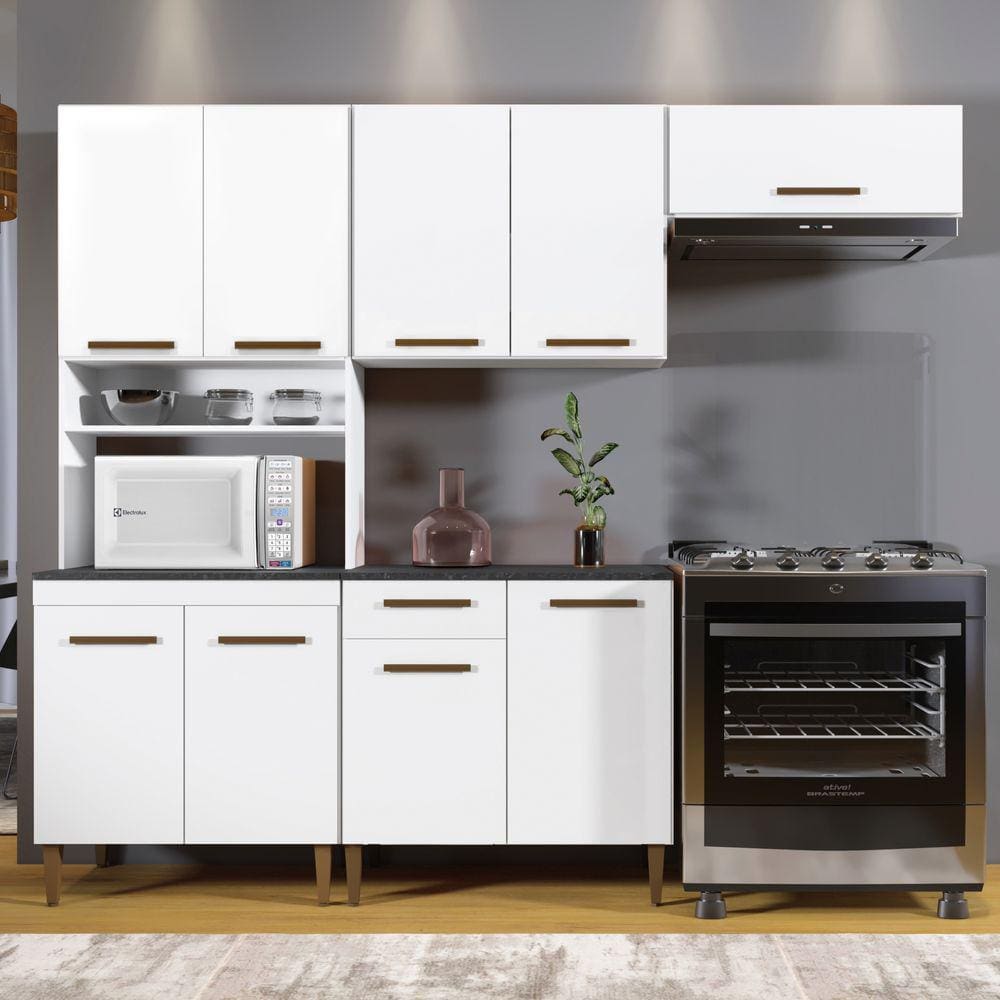 Cozinha Completa 9 Portas 1 Gaveta  Atenas Branco