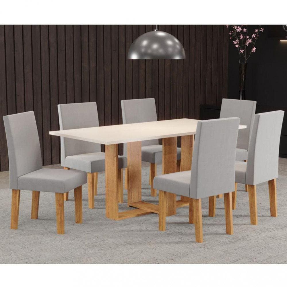 Conjunto Sala de Jantar Virtude 6 Cadeiras Venus Viero