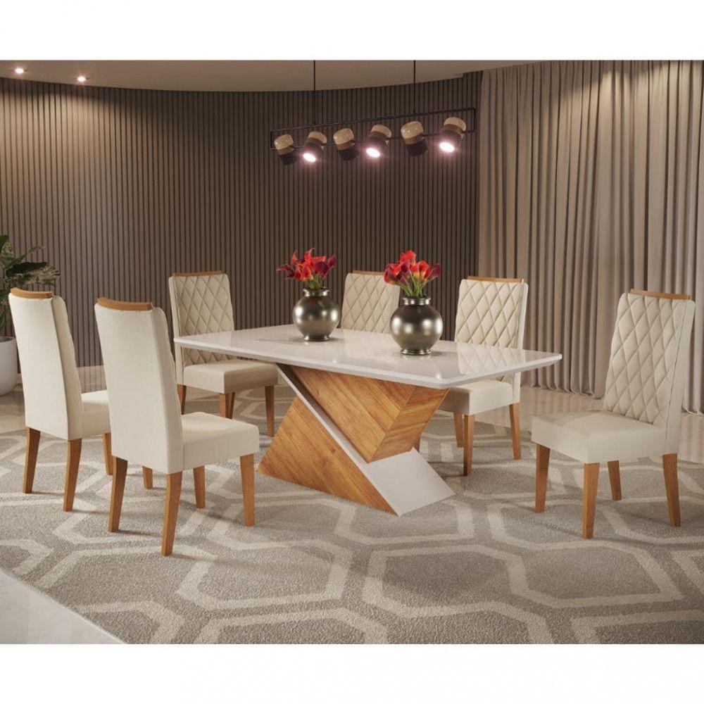 Conjunto Sala de Jantar Zumba 6 Cadeiras Iza Viero