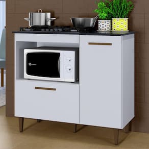 Balcão 2 Portas para Cooktop 5 Bocas Zurique Branco