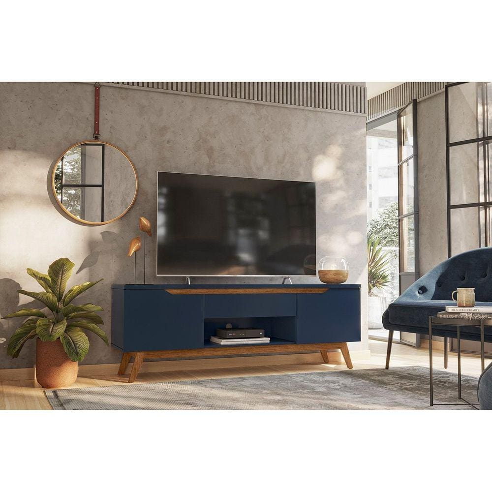 Rack para TV até 55 Polegadas 57x162cm Retro Tóquio Olivar Azul