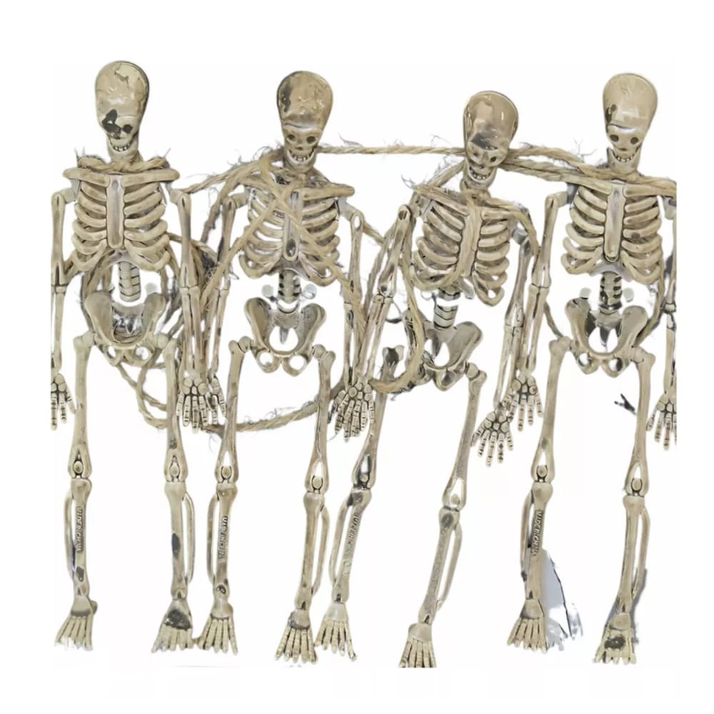 Varal Esqueleto 15cm C/ 4 Pçs - Decorar Festas Brincadeira