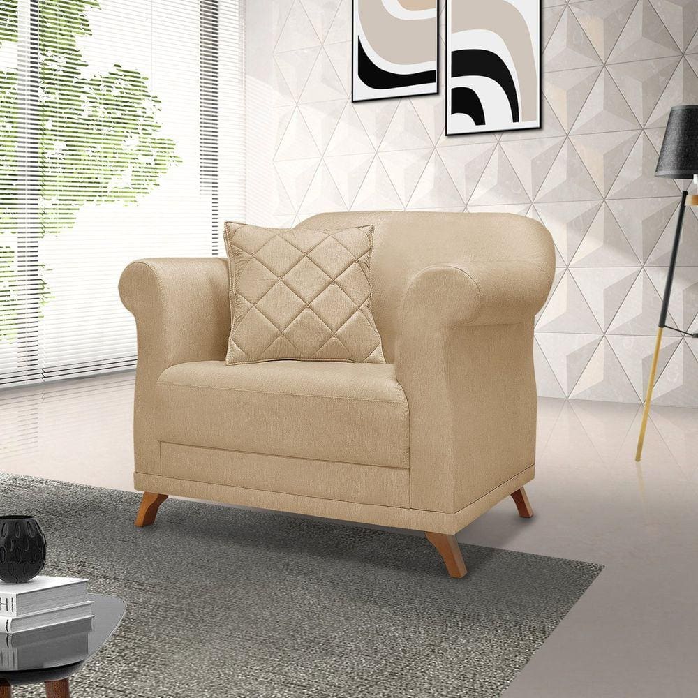 Poltrona Linho Arras Spezzia Decor Dourado