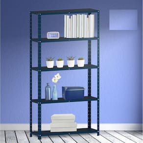 Estante para Livros com Estrutura Metálica 5 Prateleiras Azul Del Rey