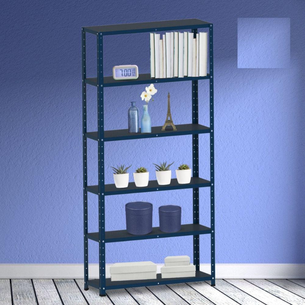 Estante para Livros com Estrutura Metálica 6 Prateleiras Aço Azul Del Rey