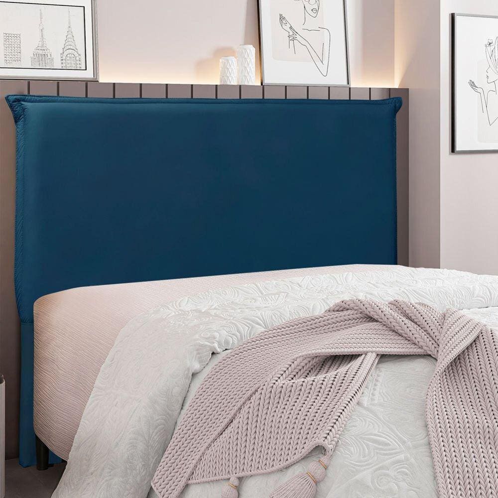 Cabeceira King 195cm Veludo Veneza Spezzia Azul Marinho