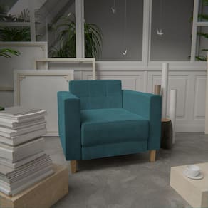 Poltrona Decorativa Dallas Maranata Móveis Azul Turquesa