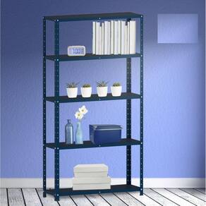 Estante para Livros com Estrutura Metálica 5 Prateleiras Azul Del Rey