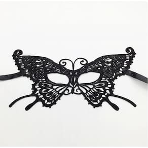 Máscara Feminina Em Renda Small Butterfly Preta Baile Festas