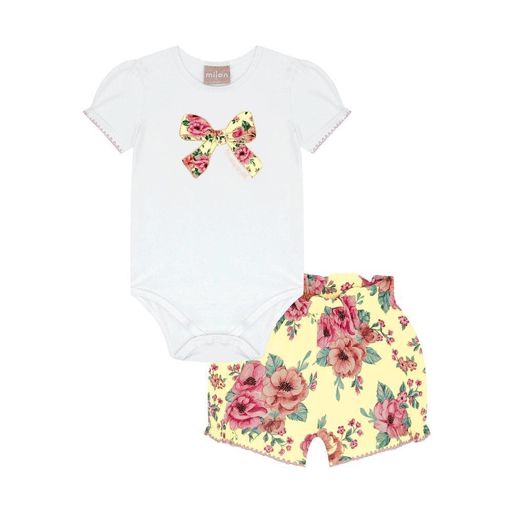 Conjunto Infantil Com Body E Shorts Estampado Milon Ref:14915 M/Gg