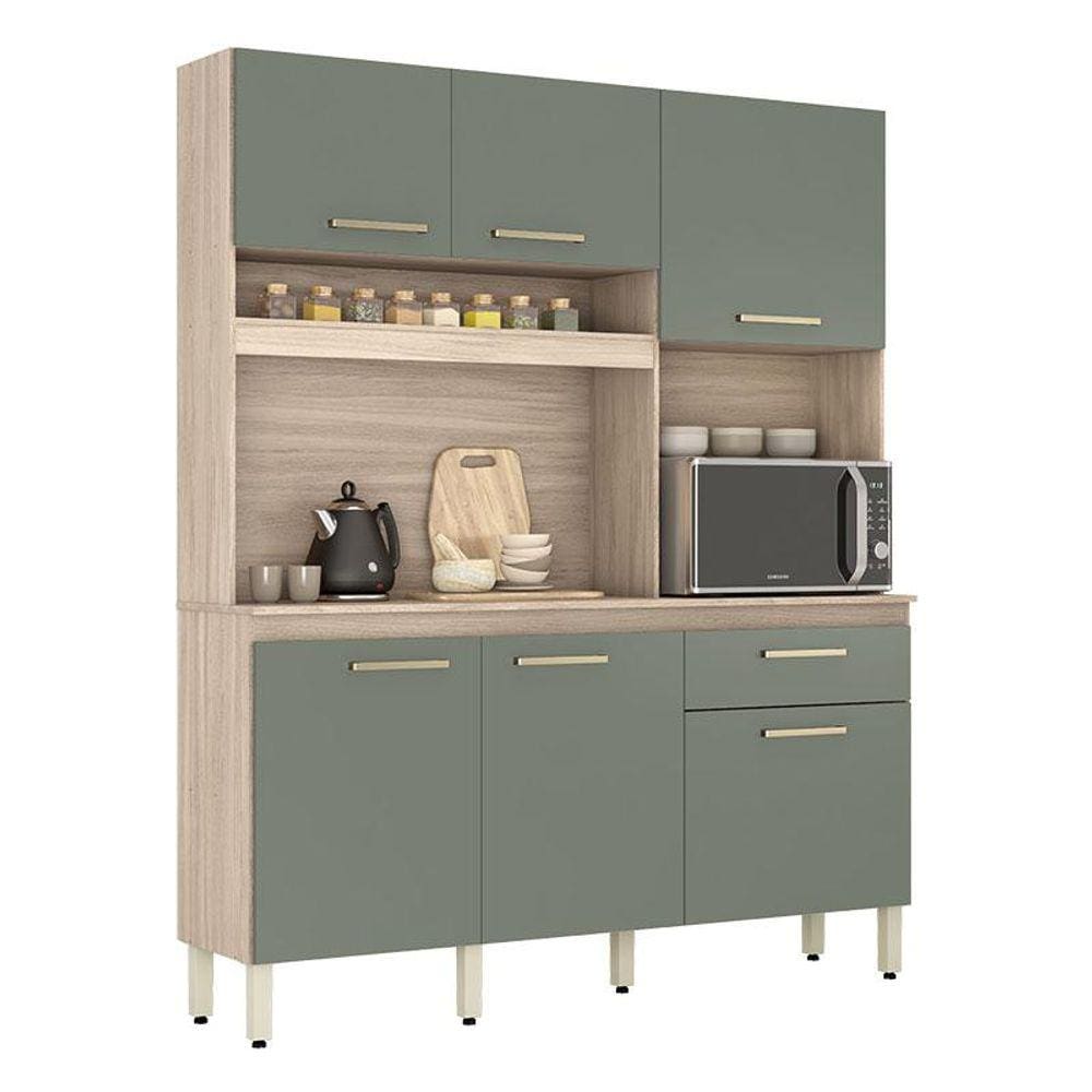 Kit Cozinha Compacta Álamo Avena Touch Menta - Demóbile