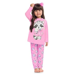 Pijama Infantil Manga Longa Malha Estampado  Brilha Escuro Feminino Kyly Ref: 207526 1/3