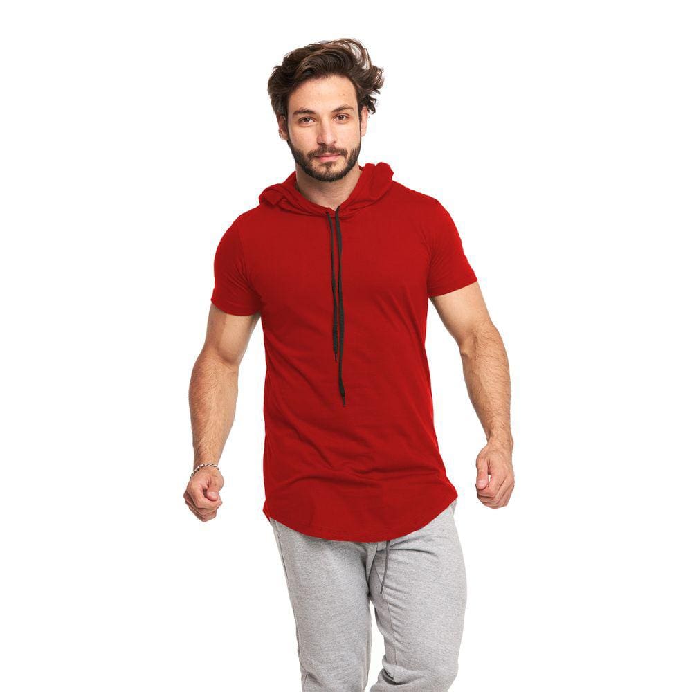 Camiseta Longline Manga Curta com Capuz Oversized C14 Wooks