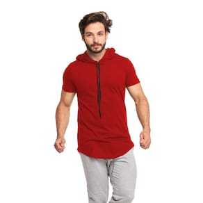 Camiseta Longline Manga Curta com Capuz Oversized C14 Wooks