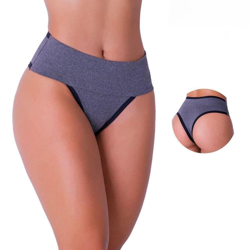 5  Calcinhas Fitness Tanga Cintura Alta Cós Duplo Compressão Para Barriga