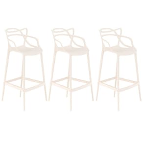 Kit 3 banquetas altas bancada cozinha Masters Allegra