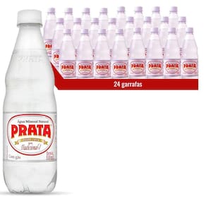 Água Mineral Alcalina Prata Com Gás Pet 510Ml 24 Unidades