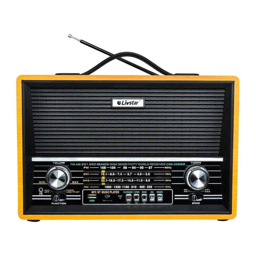 Radio Portatil Retro Com 4 Bandas Am Fm Sw Livstar