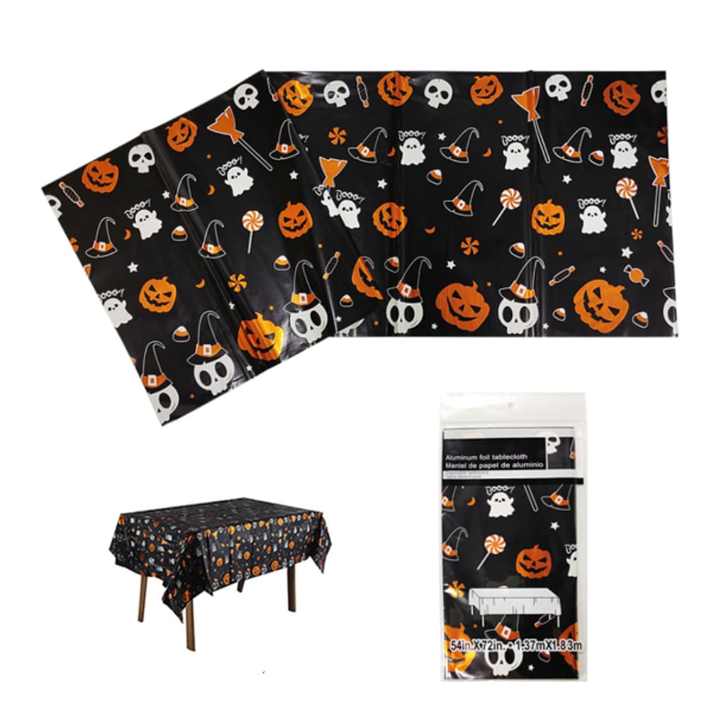 Toalha de Mesa Metalizada Tema Halloween - Decoração