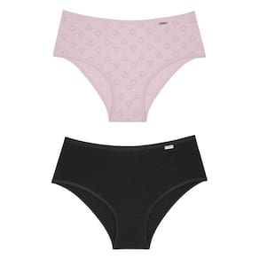 Kit Calcinha Del Rio Feminina 2 Peças Cotton Cós Largo